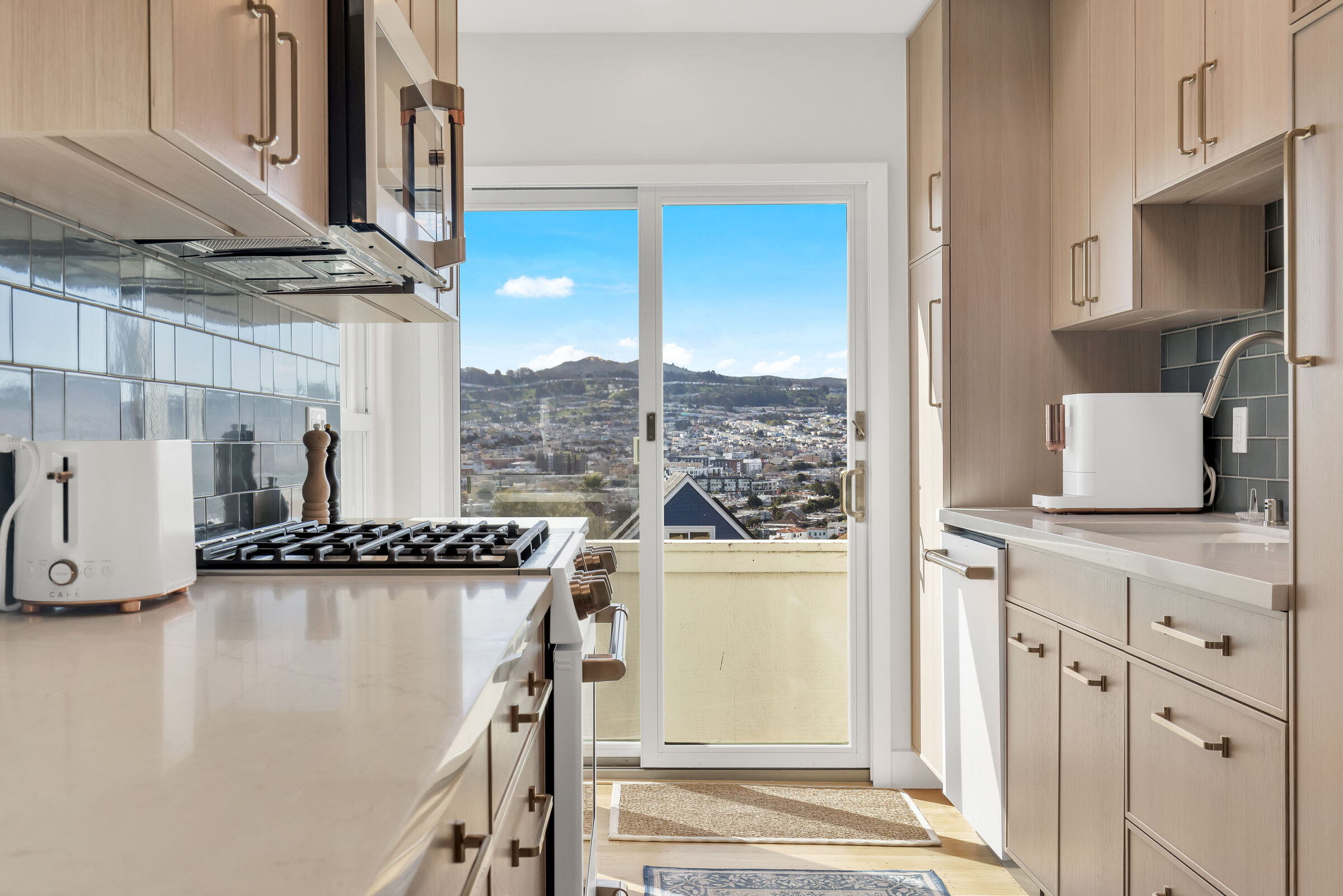 Kitchen and dining view, Joost Avenue remodel — We Do Construction