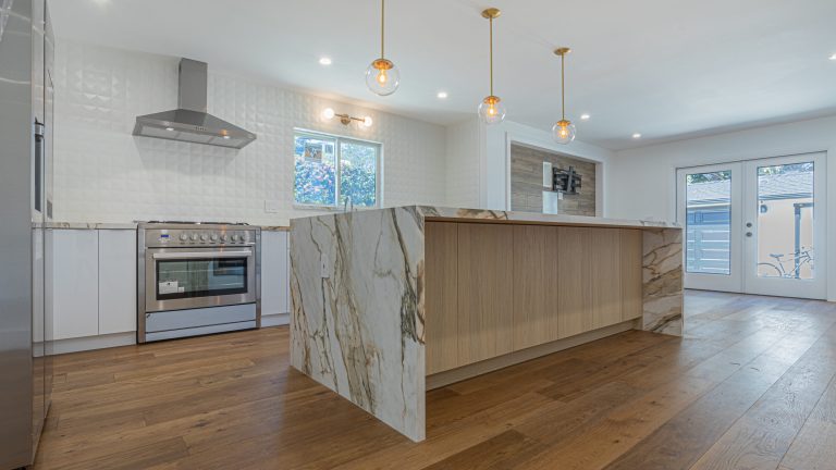 Pacific Heights kitchen remodel in San Francisco with a natural-stone island