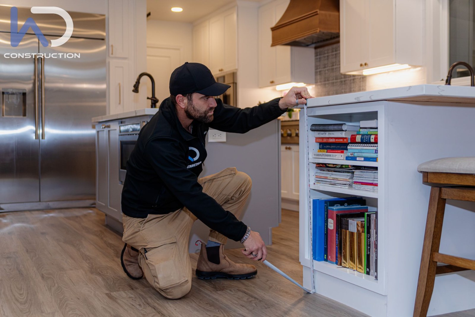 Open-layout kitchen renovation, Marin — island and living space