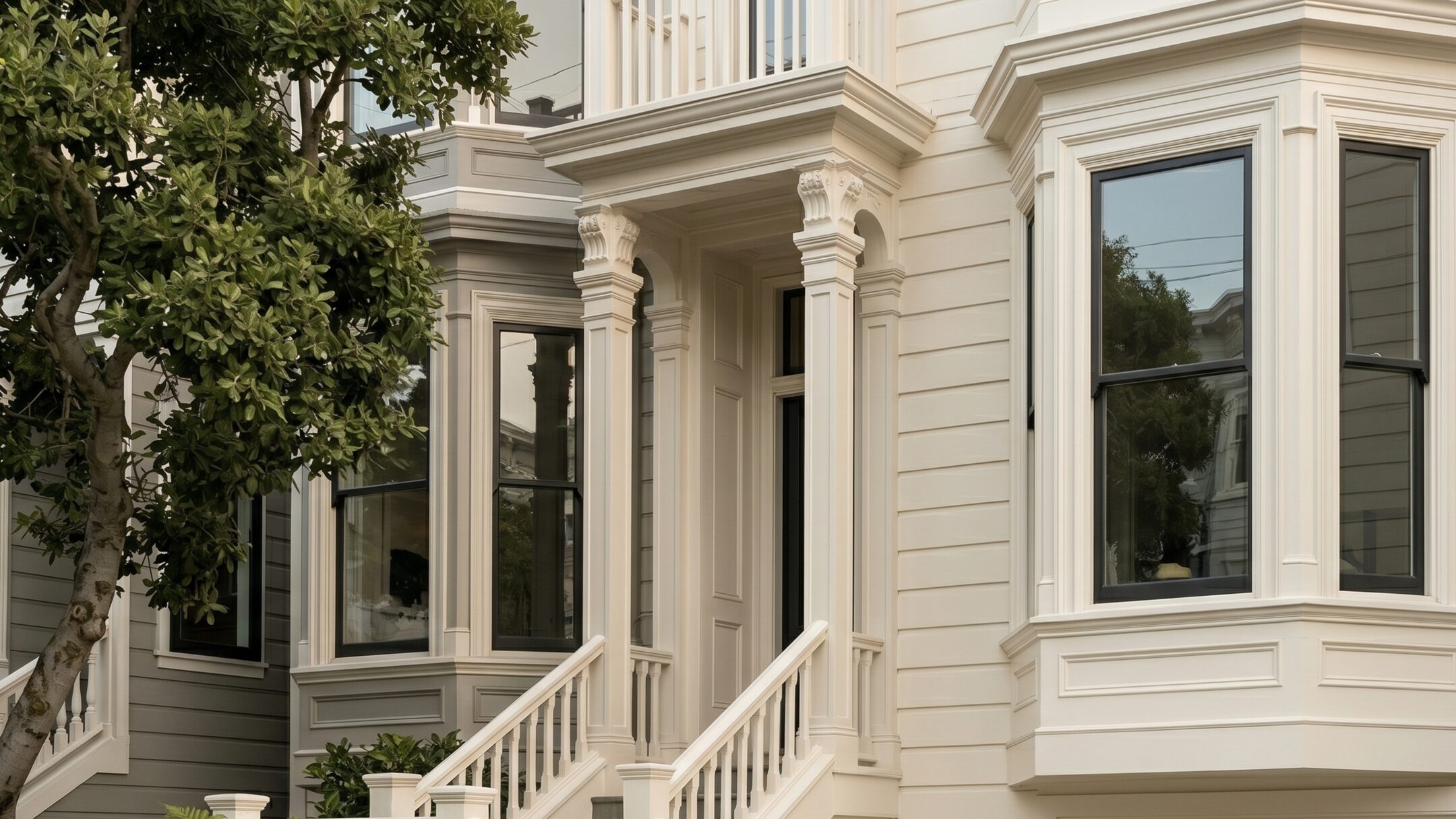 Renovated San Francisco Victorian rowhouse exterior